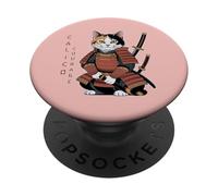 Joli Chat Ninja samouraï Amusant Calico Courage PopSockets PopGrip Adhésif