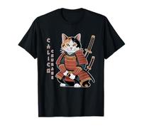 Joli Chat Ninja samouraï Amusant Calico Courage T-Shirt