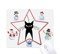 joli chat noir animal amant l'art animal silhouette le bonhomme de neige étoile tapis de souris