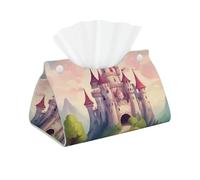 Joli château de conte de fées imprimé oblong boîte à mouchoirs organisateur maison voyage bureau salle de bain cuisine voiture
