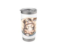 Joli chien Aussie se refroidit avec lit pour chien + nourriture pendant le sommeil Gobelet isotherme en acier inoxydable double paroi