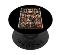 Joli Chien tibétain Terrier dans Le Style des années 80 Heavy Metal Rock Music PopSockets PopGrip Adhésif
