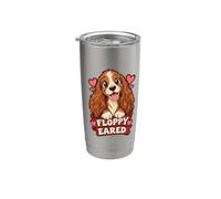 Joli chiot Cocker Spaniel Mama avec oreilles tombantes et cœurs Gobelet isotherme en acier inoxydable double paroi