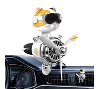 Joli clip pour grille d'aération de voiture - Désodorisant pilote de dessin animé, clip diffuseur d'hélice | Accessoire de parfum de voiture rotatif avec tampons de recharge, décoration de tableau de