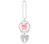 Joli cochon à suspendre pour voiture avec rétroviseur, cadeau porte-bonheur, décoration de voiture, style argenté