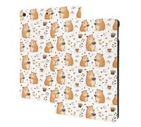 Joli cochon d'Inde imprimé thé compatible avec iPad 9e/8e/7e génération, étuis de tablette compatibles avec iPad 10,2 pouces, veille/réveil automatique, support folio