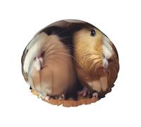 Joli cochon d'Inde portant un chapeau de Noël - Bonnet de douche imperméable extra large - Protection double couche pour cheveux longs/bouclés - Réutilisable et facile à transporter.