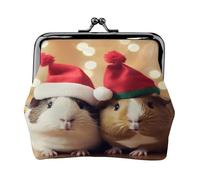 Joli cochon d'Inde portant un chapeau de Noël - Porte-monnaie compact pour femme avec serrure étanche pour cadeaux de voyage, Noir , Taille unique, Sac à dos décontracté