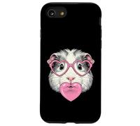 Joli Cochon d'Inde soufflant Rose Valentine Heart Bubble Gum Coque pour iPhone SE (2020) / 7/8