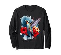 Joli colibri Art pour homme et femme Observateur d'oiseaux amoureux des oiseaux Manche Longue