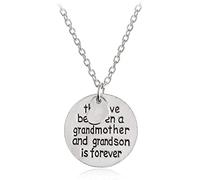 Joli collier avec pendentif en forme de lettre ronde « The Love Between a Grandmother and Granddaughter / Grandson is Forever Clever Treatment »