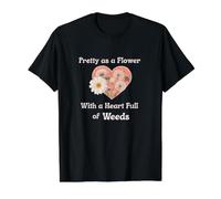 Joli comme Une Fleur en Forme de cœur Plein de Mauvaises Herbes T-Shirt Graphique avec Valeur