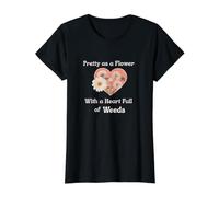 Joli comme Une Fleur en Forme de cœur Plein de Mauvaises Herbes T-Shirt Graphique avec Valeur