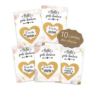 Joli Coon 10 Cartes au choix - Carte a gratter annonce grossesse avec enveloppes