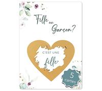 Joli Coon 5 Cartes a gratter Gender Reveal fille ou garcon - Cest une fille carte - Annonce fille ou garcon