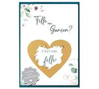 Joli Coon 5 Cartes a gratter Gender Reveal fille ou garcon - Cest une fille carte avec enveloppes - Annonce fille ou garcon