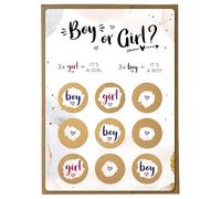 Joli Coon 5 Cartes a gratter Gender Reveal fille ou garcon morpion - Cest un garcon carte avec enveloppes - Annonce fille ou garcon