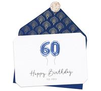 Joli Coon 60 Happy Birthday to you - Carte anniversaire 60 ans avec enveloppe bleue
