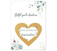 Joli Coon Carte a gratter - Cadeau marraine demande - Veux-tu être ma marraine