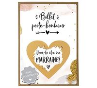 Joli Coon Carte a gratter - Cadeau marraine demande - Veux-tu être ma marraine avec enveloppe