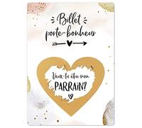 Joli Coon Carte a gratter - Cadeau parrain demande - Veux-tu être mon parrain