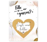 Joli Coon Carte a gratter Gender Reveal fille ou garcon - Cest une fille carte - Annonce fille ou garcon