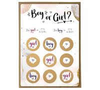 Joli Coon Carte a gratter Gender Reveal fille ou garcon morpion - Cest une fille carte avec enveloppe - Annonce bebe - It's a girl