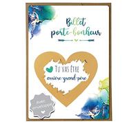 Joli Coon Carte à gratter Tu vas être arrière-grand-père, annonce grossesse | Papier design 350g, vernis UV en relief, enveloppe naturelle à rabat avec cœur doré, pour annoncer une grossesse