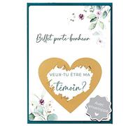 Joli Coon Carte a gratter Veux-tu être ma témoin avec enveloppe