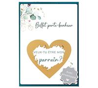 Joli Coon Carte à gratter Veux-tu être mon parrain, demande parrain