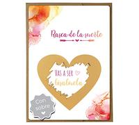 Joli Coon Carte à gratter Vous allez devenir arrière-grand-mère avec enveloppe - Annoncer une grossesse ou une grand-mère