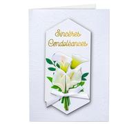 Joli Coon Carte de condoléances, SIGNATURE 3D, avec enveloppe | Papier design 350g, enveloppe Fine-Paper, sticker cachet doré, pour présenter ses condoléances, Papeterie premium