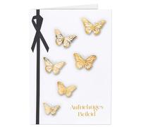 Joli Coon Carte de condoléances sincères 3D Signature - Carte de condoléances de qualité supérieure avec enveloppe FinePaper et autocollant cachet doré - Carte de condoléances de qualité supérieure