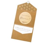 Joli Coon Carte en bois Veux-tu être ma marraine, demande marraine | Papier design texturé, enveloppe naturelle pliée, espace pour message personnel, Papeterie premium