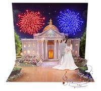 Joli Coon Carte mariage électronique avec musique et lumière - Carte de mariage pop up 3D avec enveloppe et autocollant scellé - 20 x 15 cm