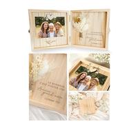 Joli Coon Coffret cadeau arrière-grand-mère en bois - Le bonheur c'est d'avoir une arrière-grand-mère comme toi - Coffret cadeau haut de gamme en bois 14 x 14 x 3 cm