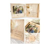 Joli Coon Coffret cadeau mamie en bois - Le bonheur c'est d'avoir une mamie comme toi - Coffret cadeau haut de gamme en bois 14 x 14 x 3 cm