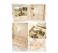 Joli Coon Coffret cadeau marraine en bois - Le bonheur c'est d'avoir une marraine comme toi - Coffret cadeau haut de gamme en bois 14 x 14 x 3 cm