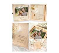 Joli Coon Coffret cadeau papa en bois - Le bonheur c'est d'avoir un papa comme toi - Coffret cadeau haut de gamme en bois 14 x 14 x 3 cm