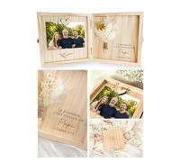 Joli Coon Coffret cadeau papi en bois - Le bonheur c'est d'avoir un papi comme toi - Coffret cadeau haut de gamme en bois 14 x 14 x 3 cm