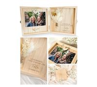 Joli Coon Coffret cadeau tata en bois - Le bonheur c'est d'avoir une tata comme toi - Coffret cadeau haut de gamme en bois 14 x 14 x 3 cm
