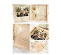 Joli Coon Coffret cadeau tonton en bois - Le bonheur c'est d'avoir un tonton comme toi - Coffret cadeau haut de gamme en bois 14 x 14 x 3 cm