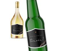 Joli Coon Etiquette Bouteille Veux-tu être mon témoin - Cadeau temoin mariage - Demande temoin mariage