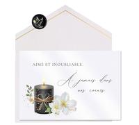 Joli Coon Papeterie Carte de condoléances STARDUST - Carte de condoléance avec enveloppe en papier premium et véritable cachet de cire - 17 x 11,5 cm