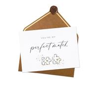 Joli Coon You're my perfect match carte avec enveloppe et sceau de cire - carte anniversaire mariage