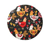 Joli coq avec impression de poules rondes de 6 cm, badge en fer blanc imprimé sur un seul côté, parfait pour décoration personnelle et cadeau, taille unique, Métal