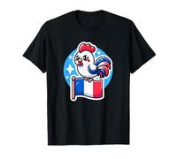 Joli coq Bannière Française Fan Drapeau France T-Shirt