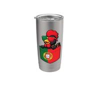Joli coq portugais de poche Barcelos Portugal Gobelet isotherme en acier inoxydable double paroi