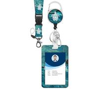 Joli cordon tortue avec bobine de badge, mousqueton et porte-cartes, beau tour de cou, porte-badge pour étudiants