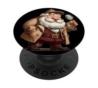 Joli Costume de Père Noël loupe pour détectives PopSockets PopGrip Adhésif